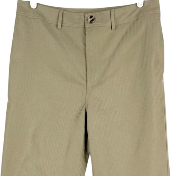 Express x Rachel Zoe Men Striped Green Stretch Pant 32x32 Flat Slim Straight Leg - Picture 3 of 11